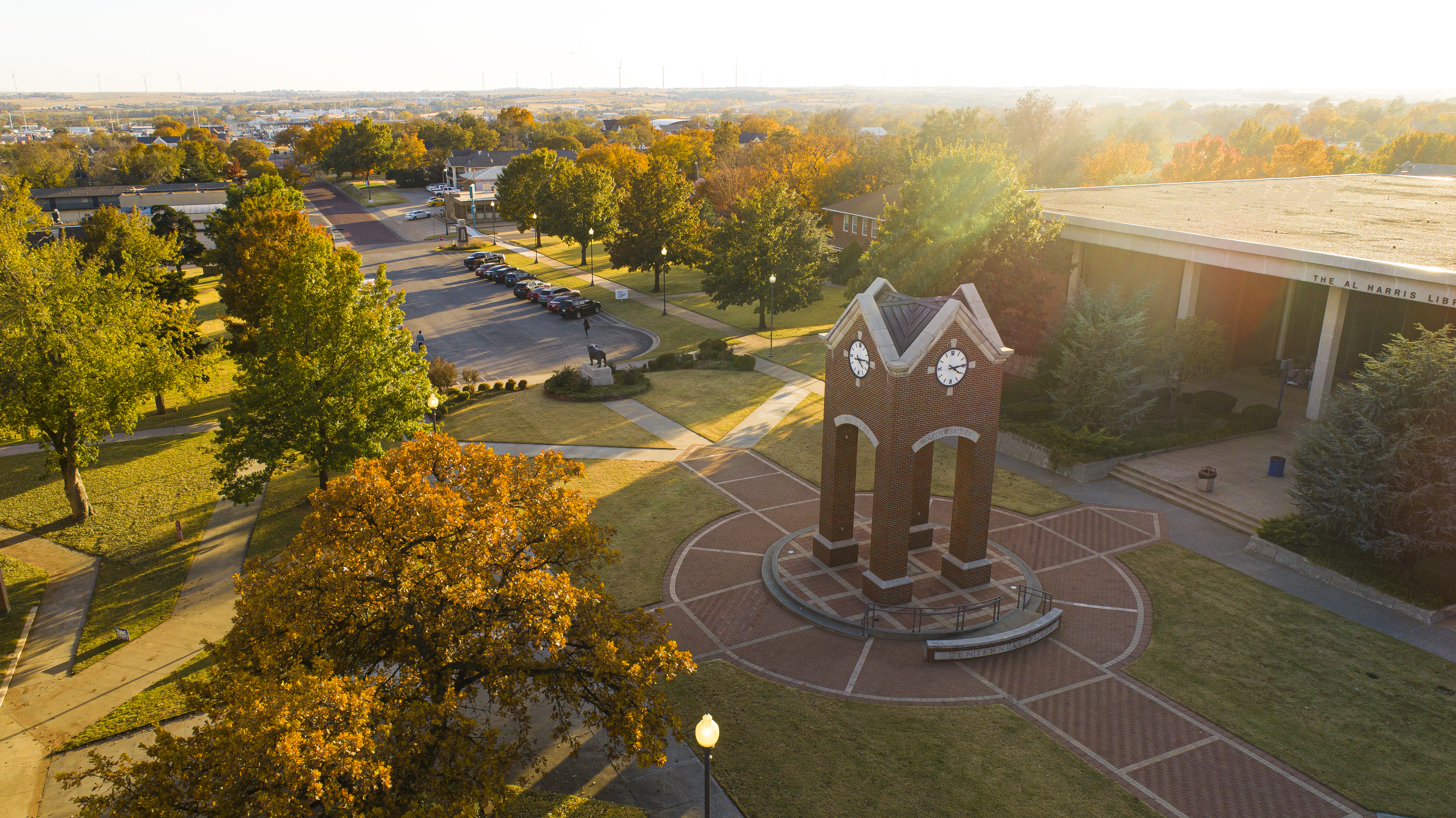 Clock tower in fall