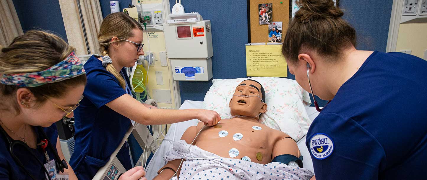 nursing students in lab