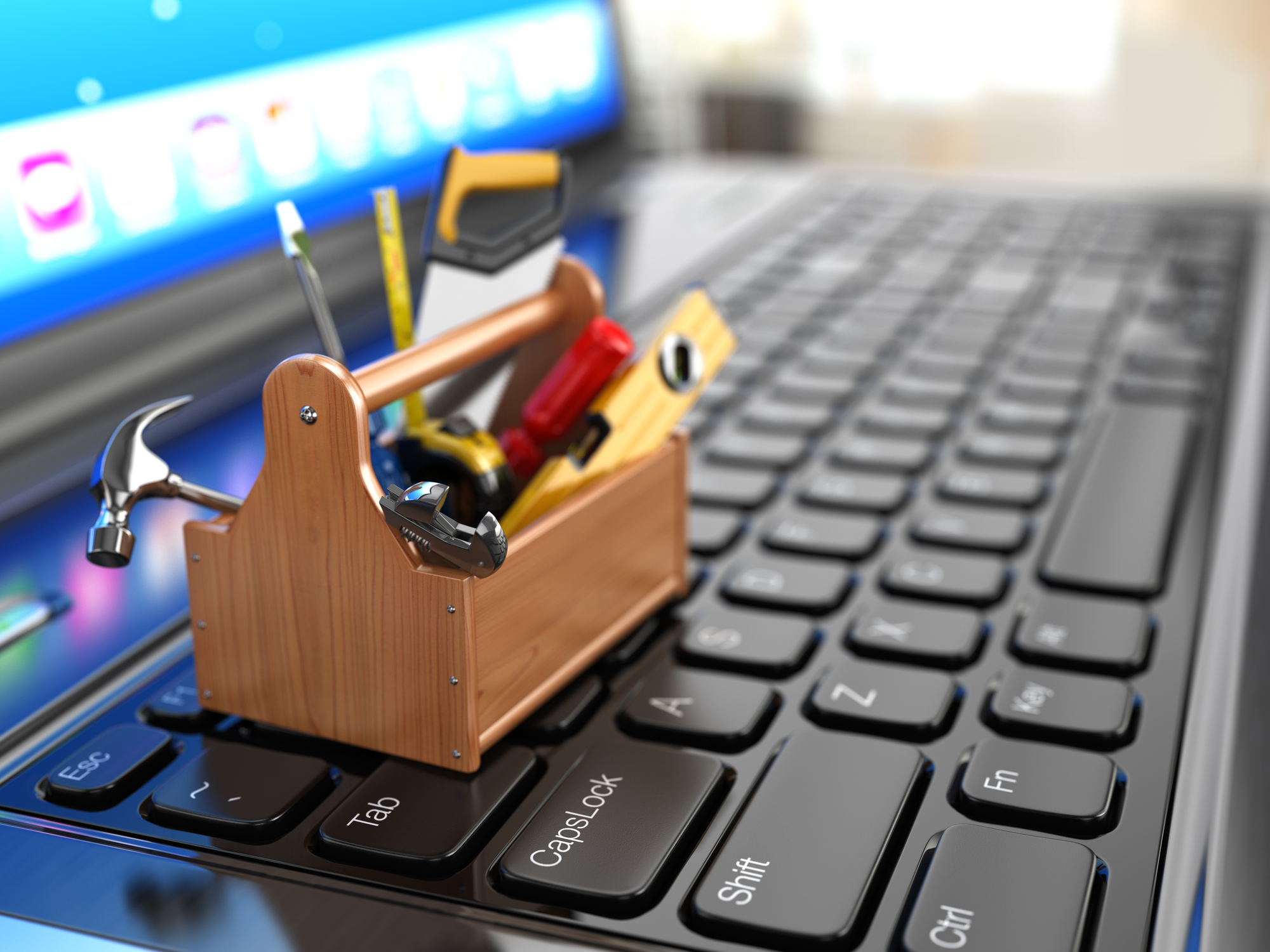 keyboard with toolbox