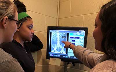 students studying x-rays