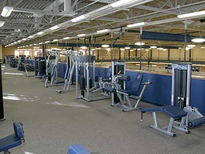 track and weights in the Wellness Center