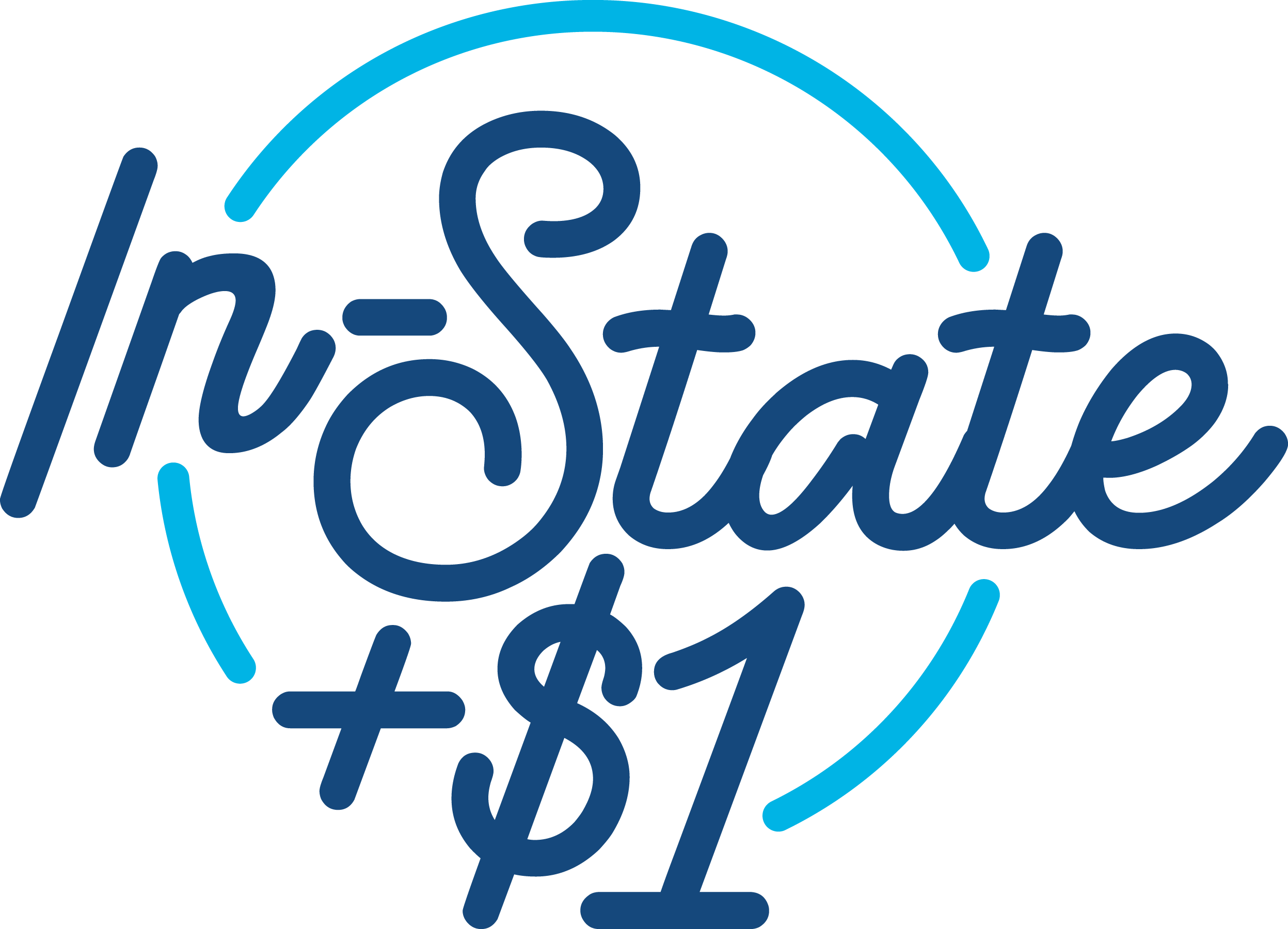 In state Plus One Dollar Logo 